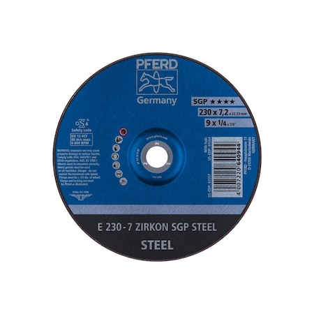 Pferd Tools Grinding Wheel, T27, 9" x 1/4 61557